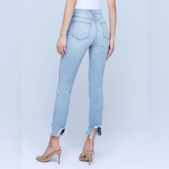 LAGENCE Jeans Denim Catalina High Line Distressed Cropped Size 27 - Picture 4 of 16